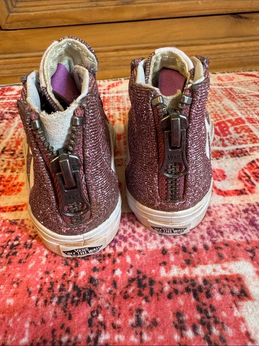 Vans Kids Pink Glitter High-Top Sneakers - Pink